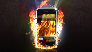 iphone en llamas