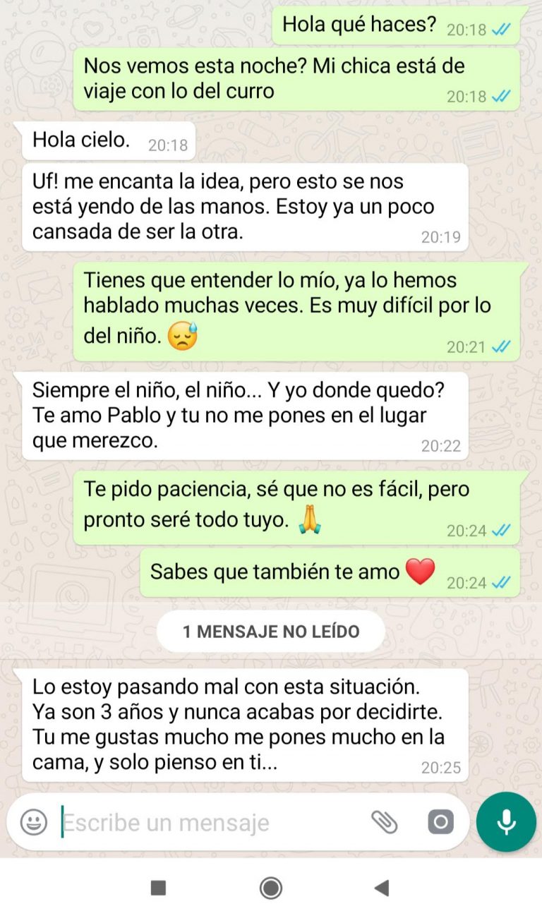 Una Conversación De Whatsapp Con Una Infidelidad Demuestra Que Ella Nunca Dejará De Ser La 