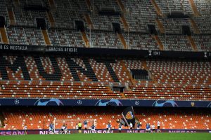 Mestalla, vacía en el partido de Champions