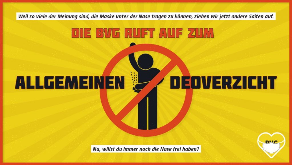Metro de Berlín pide a sus usuarios no usar desodorante para el buen uso de mascarillas