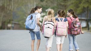 Girls Walking to School