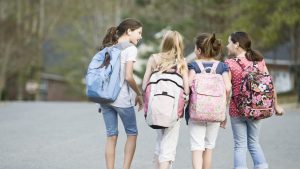 Girls Walking to School