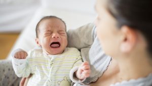 Newborn child crying