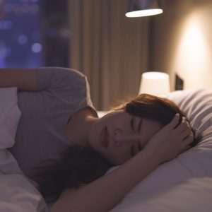 Asian woman lose sleep