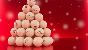 Christmas lottery balls 3D illustration