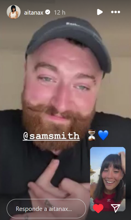 Aitana en videollamada con Sam Smith