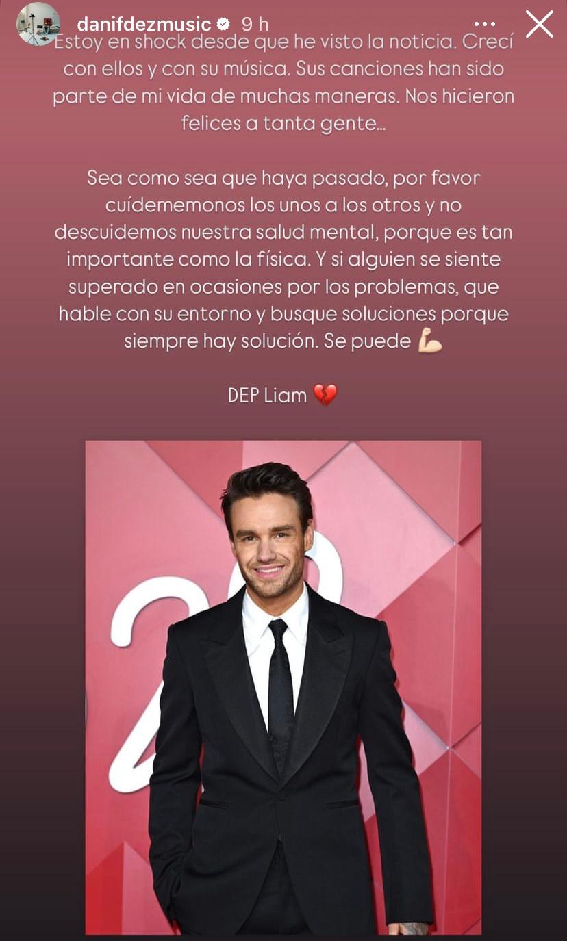 Dani Fernández historia de Instagram